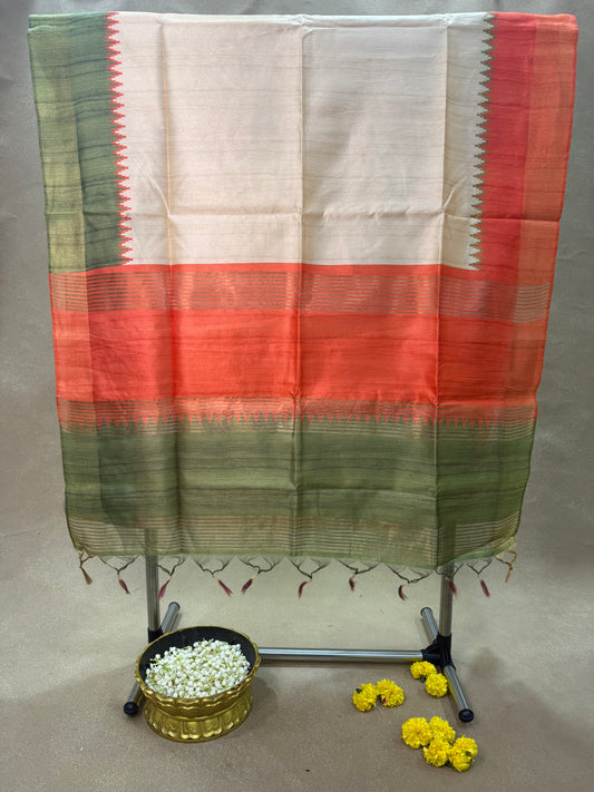 ST 018 - Semi Tussar Silk Saree
