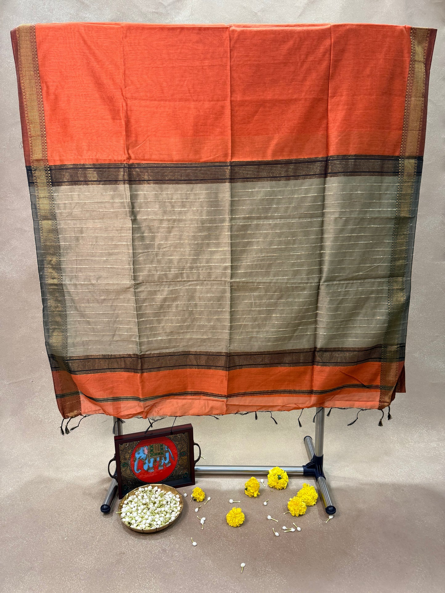 Chandrakala MCS 009 - Maheshwari Semi Cotton Saree