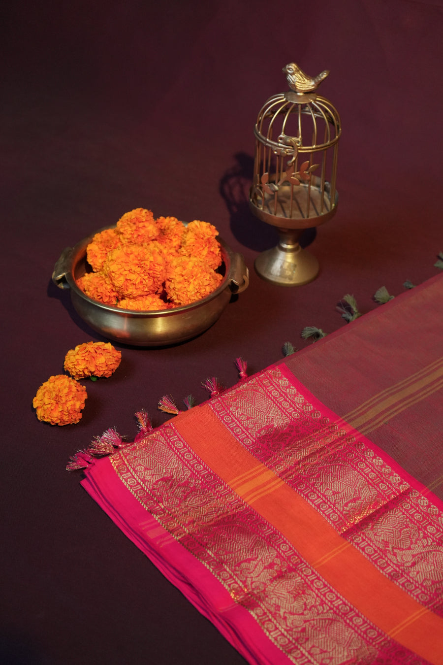 Raja Nilai CC 005 - Chettinad Cotton Saree